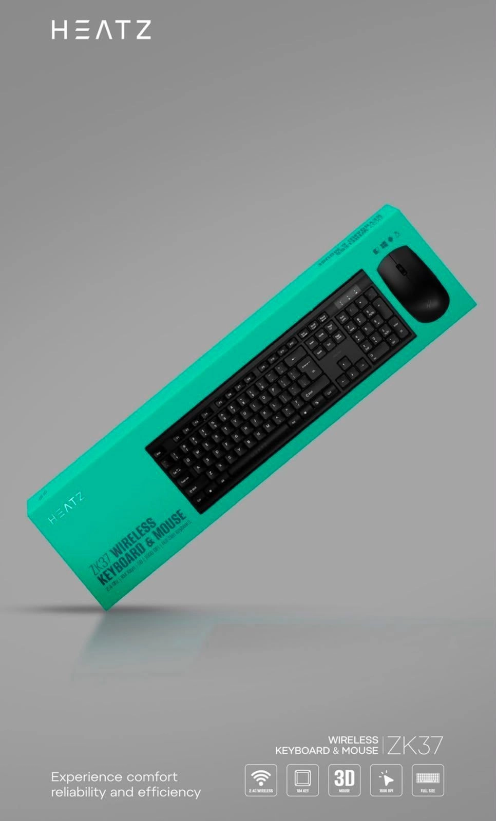 HEATZ ZK37 Wireless Keyboard & Mouse Combo