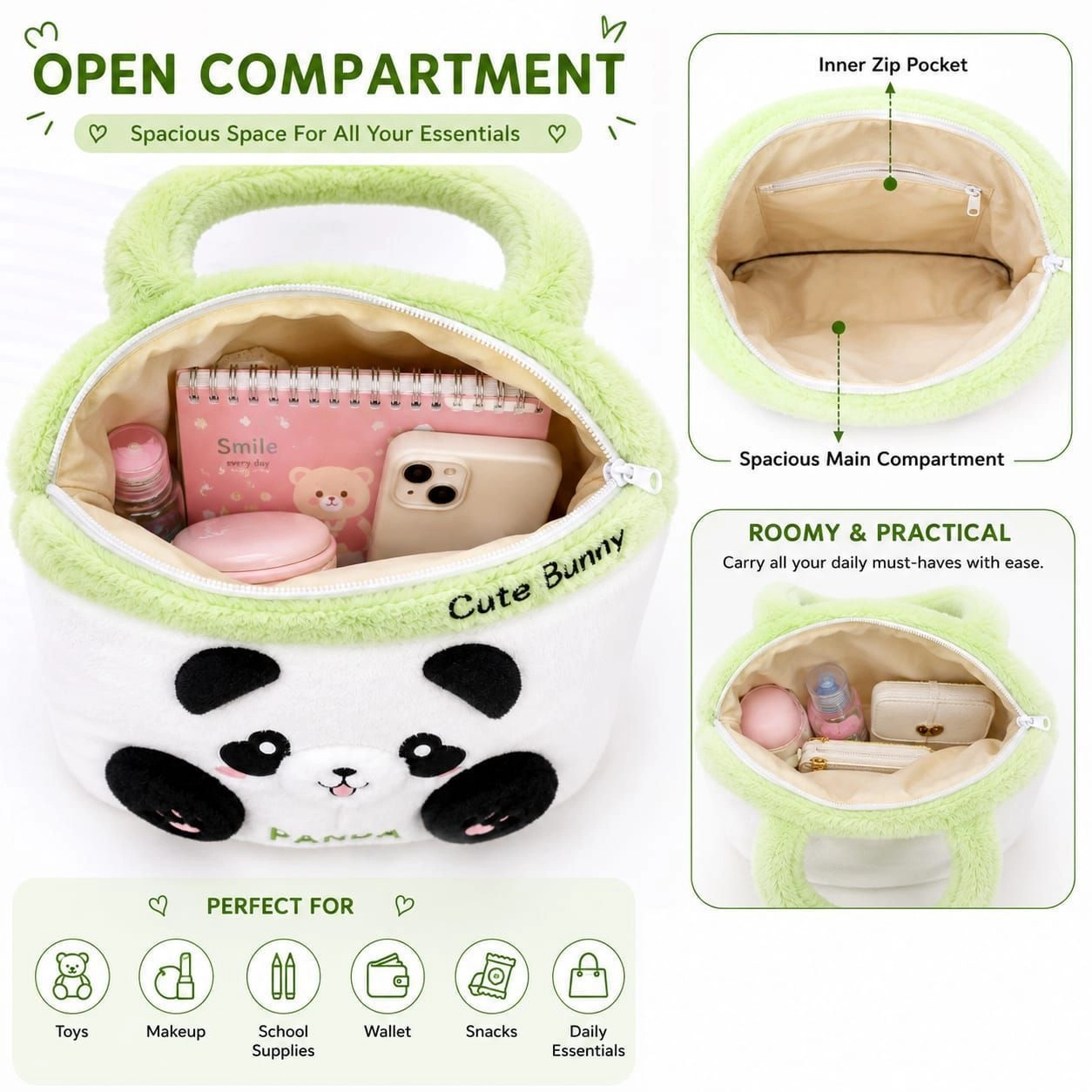 Cute Panda Plush Handbag for Kids & Girls 4