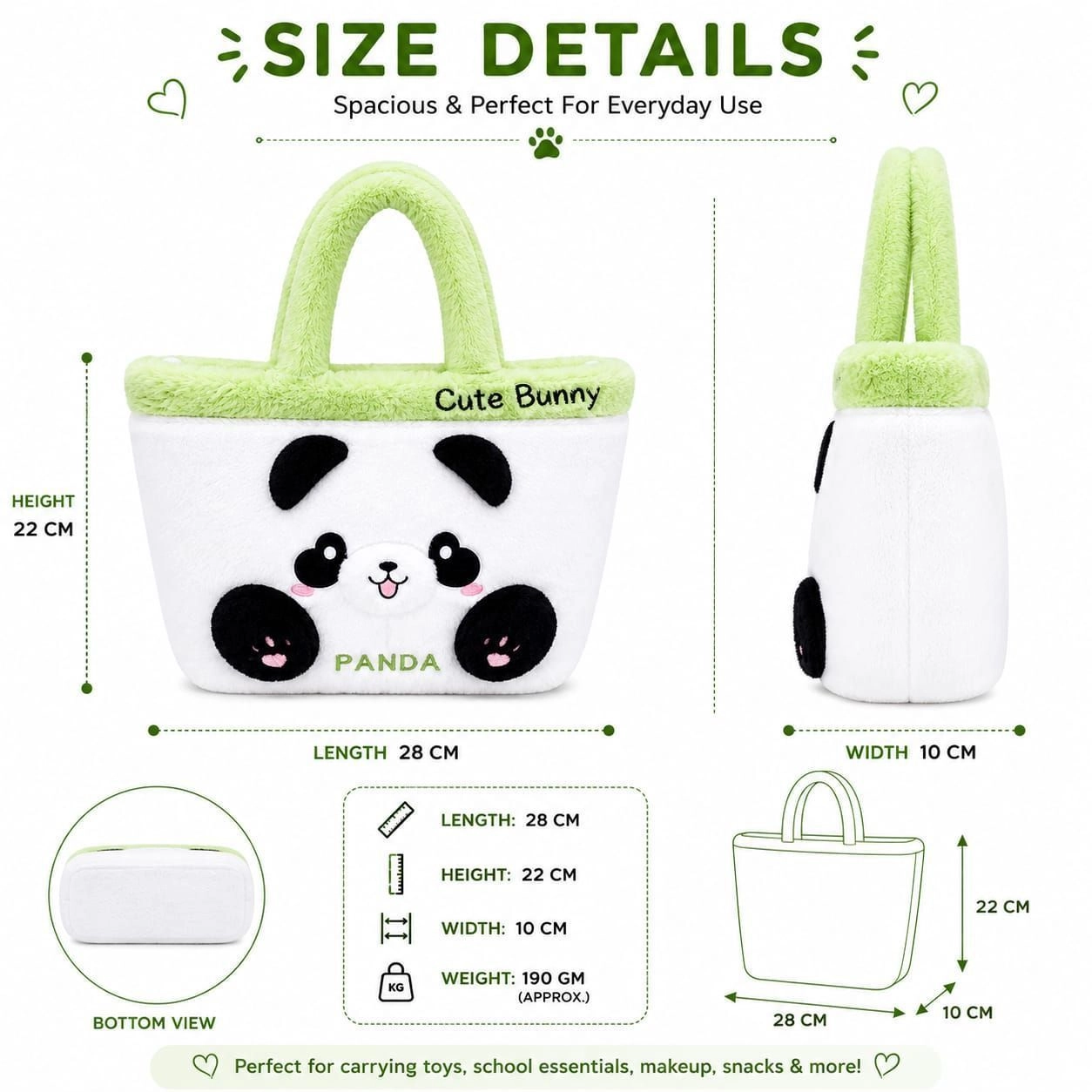 Cute Panda Plush Handbag for Kids & Girls 6