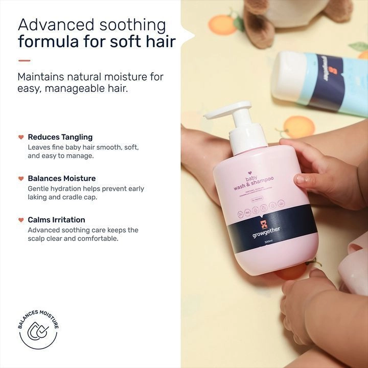 Growgether Baby Wash & Shampoo for Tear-Free Cleansing & Scalp Care | Safe from Birth (0+ Months) 5