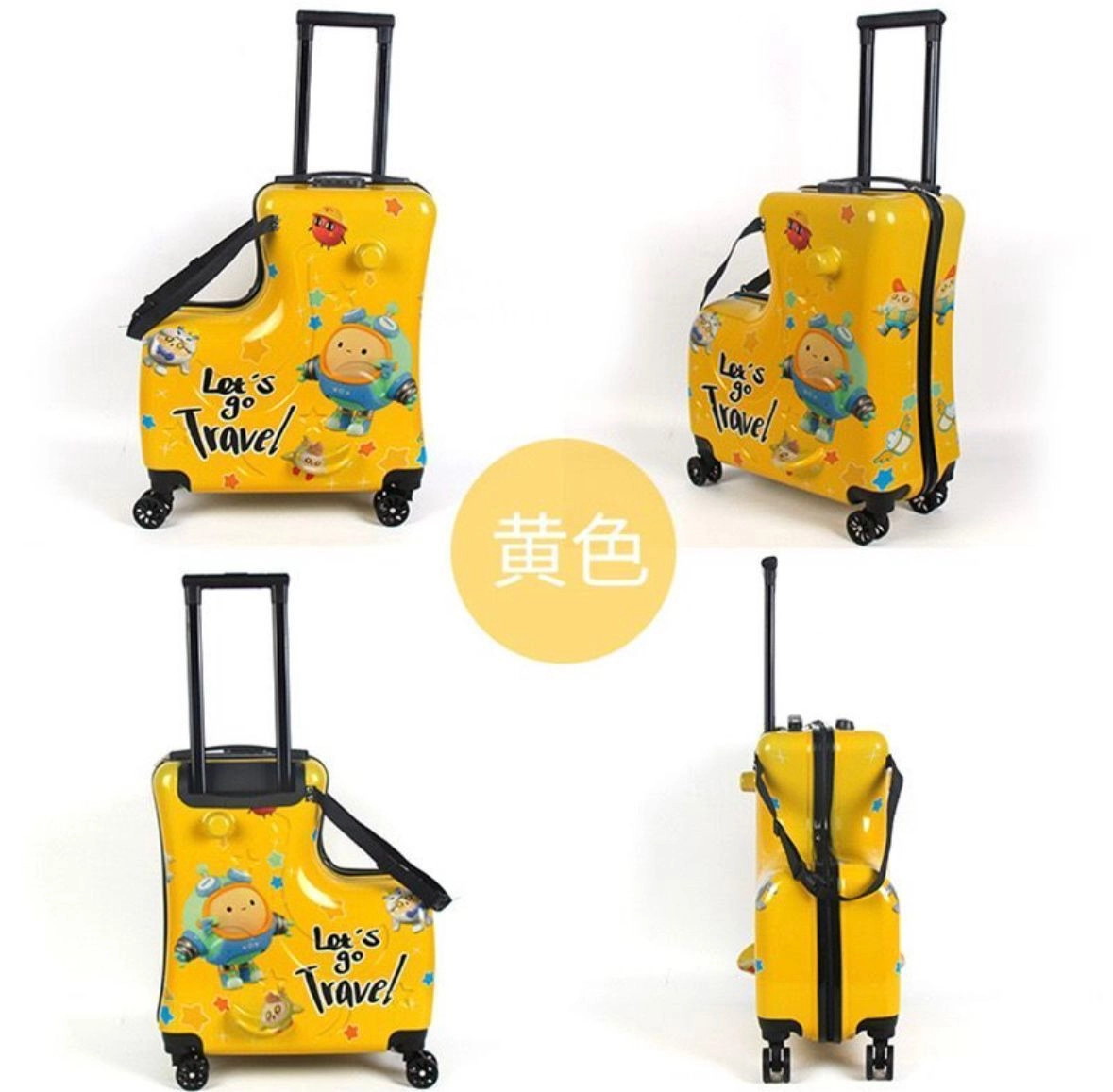New new design sitting kids trolley bag 3