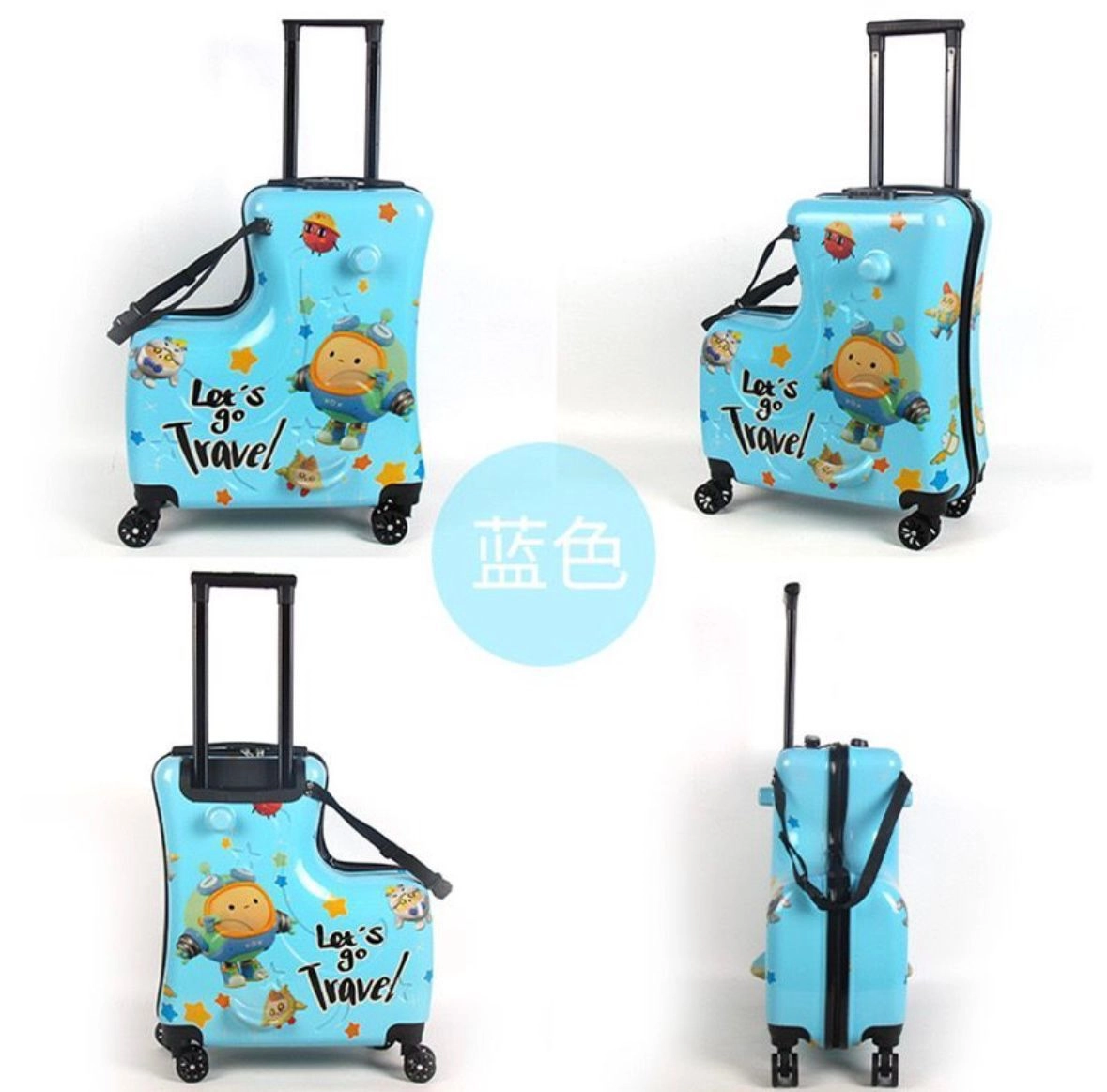 New new design sitting kids trolley bag 5