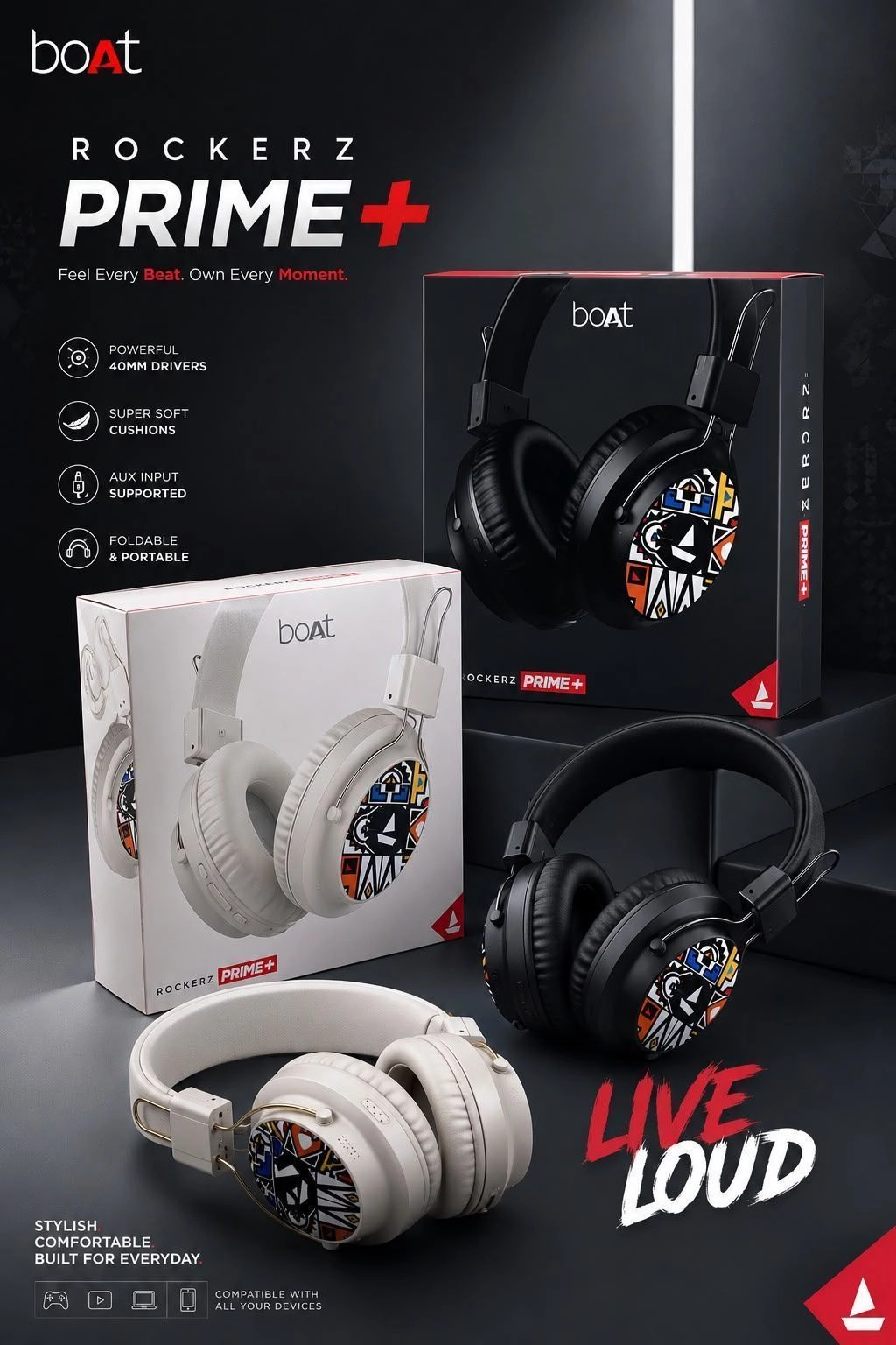 boAt Rockerz Prime+ Wired Headphones 1