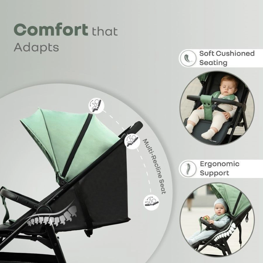 Poppins Neo Baby Stroller, olive green 2