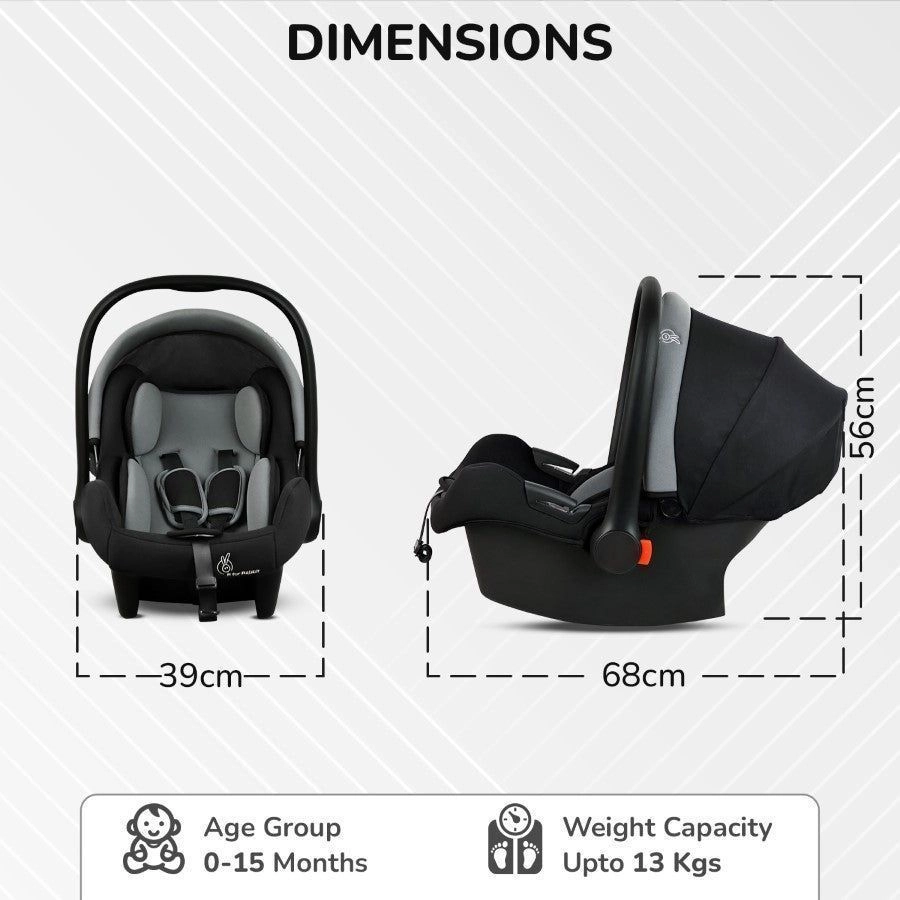 Picaboo Sportz – 3-In-1 Convertible Carry Cot, gray-black 3