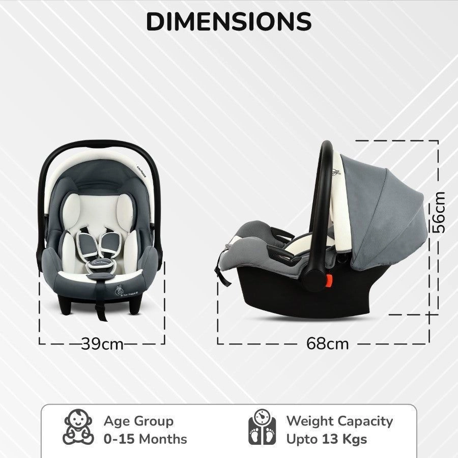 Picaboo Sportz – 3-In-1 Convertible Carry Cot, light-grey 3