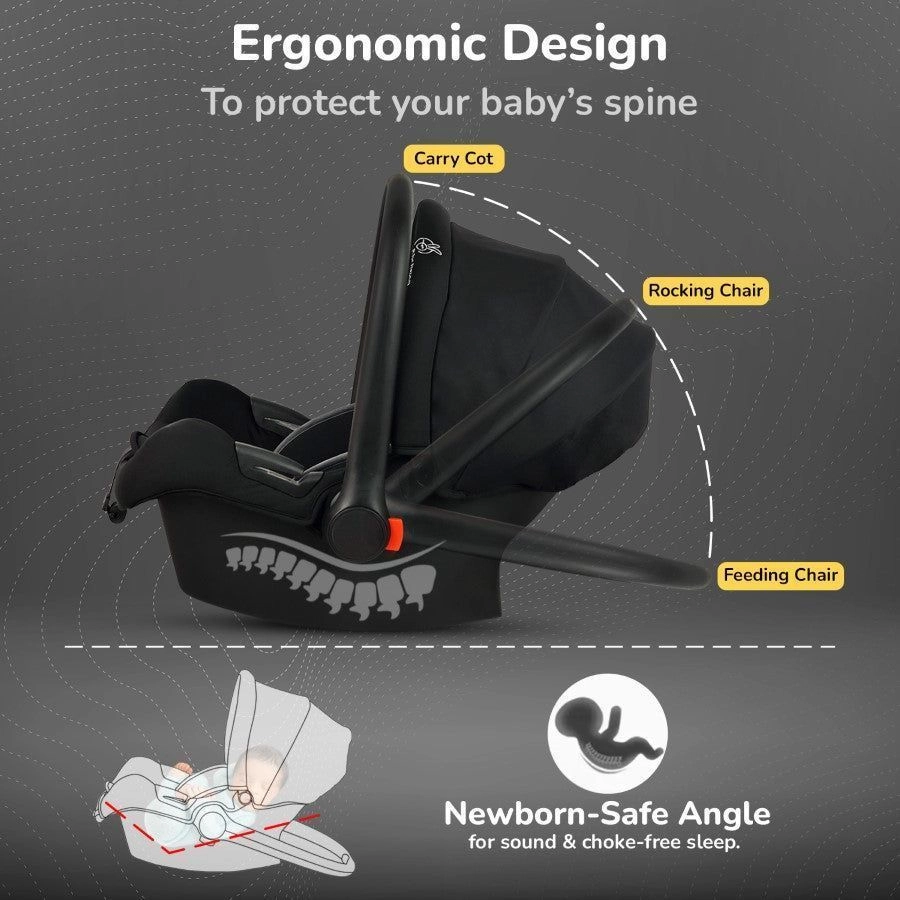 Picaboo Sportz – 3-In-1 Convertible Carry Cot, puar-black 1