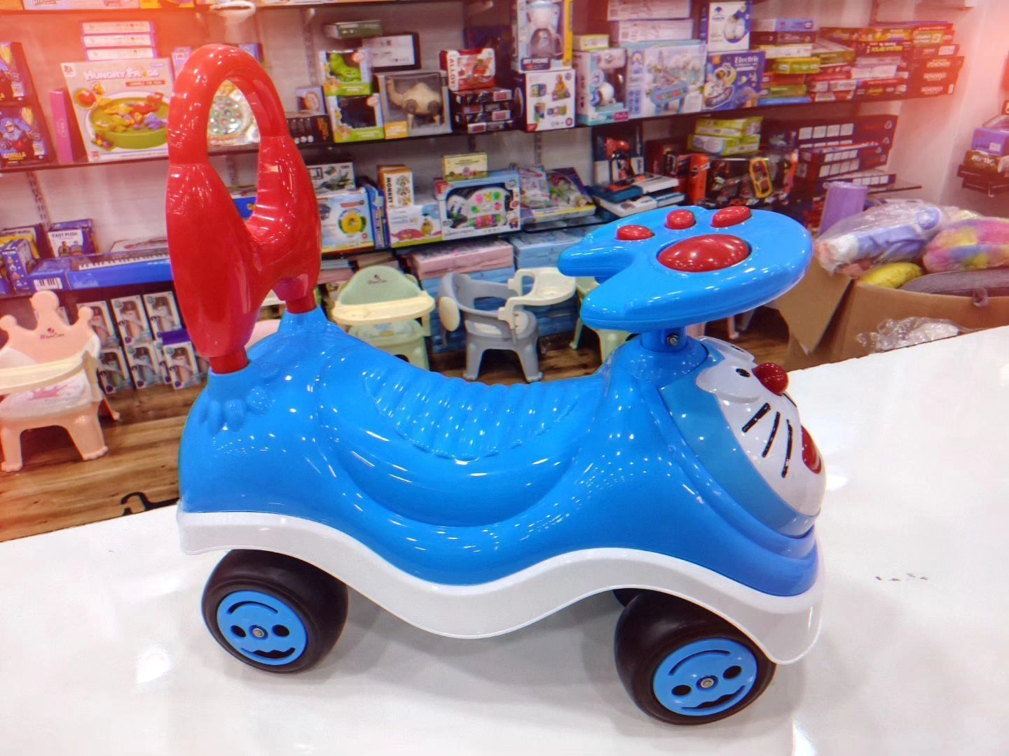 Doraemon-Themed Kids Ride-On Toy Car – Blue Children’s Car 7