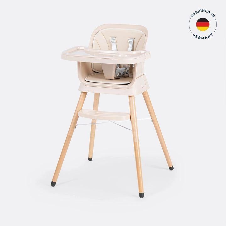 Growgether ORBIT ( beige ) 4-in-1 Wooden Baby High Chair (6–36 Months, Upto 15 kg) 1