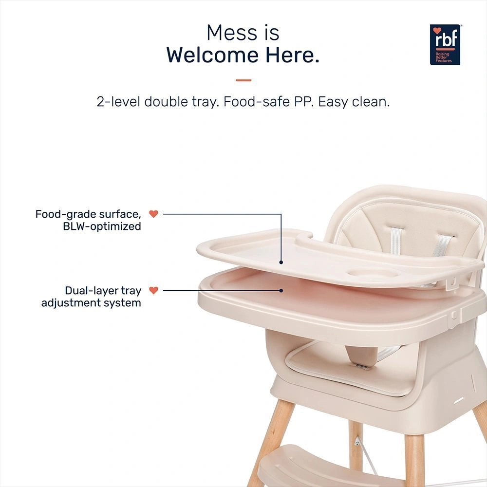 Growgether ORBIT ( beige ) 4-in-1 Wooden Baby High Chair (6–36 Months, Upto 15 kg) 5
