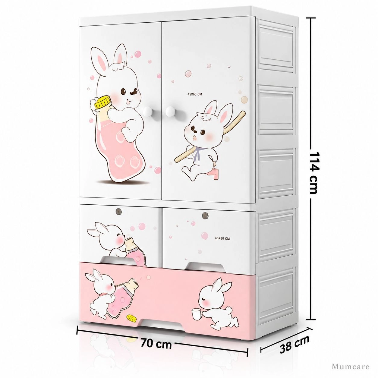 114 cm Wardrobe with Drawers and Storage ( 70 × 38 × 114 CM ) 7023 1