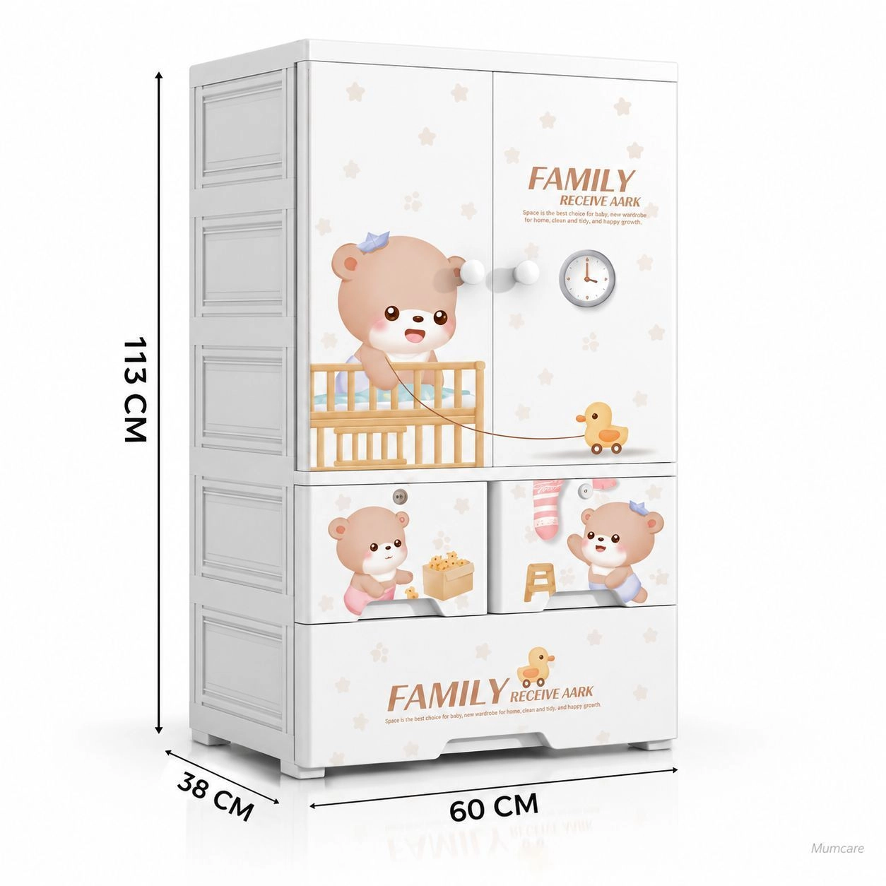 113 cm Kids Wardrobe with Shelves – Perfect for Toys & Clothes (60 * 38 * 113 Cm) 6023 1