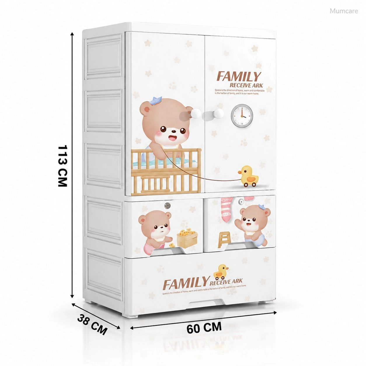113 cm Kids Wardrobe with Shelves – Perfect for Toys & Clothes (60 * 38 * 113 Cm) 6023 2