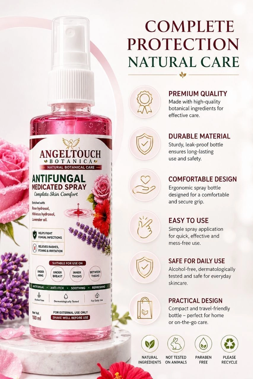 AngelTouch Botanica Antifungal Medicated Spray 100 ml – Buy 1 Get 1 Free | 2 Bottles for ₹299 10