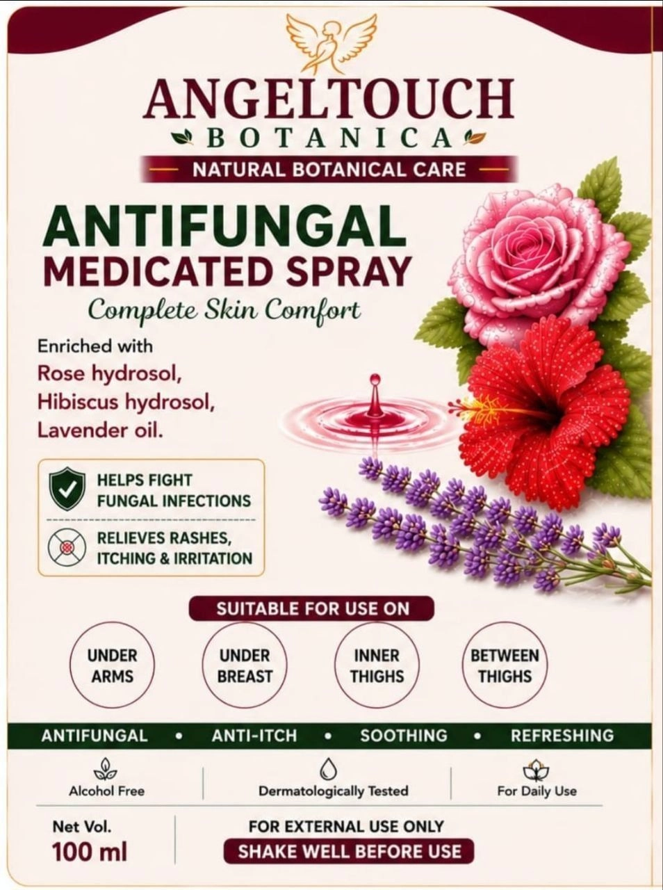 AngelTouch Botanica Antifungal Medicated Spray 100 ml – Buy 1 Get 1 Free | 2 Bottles for ₹299 12