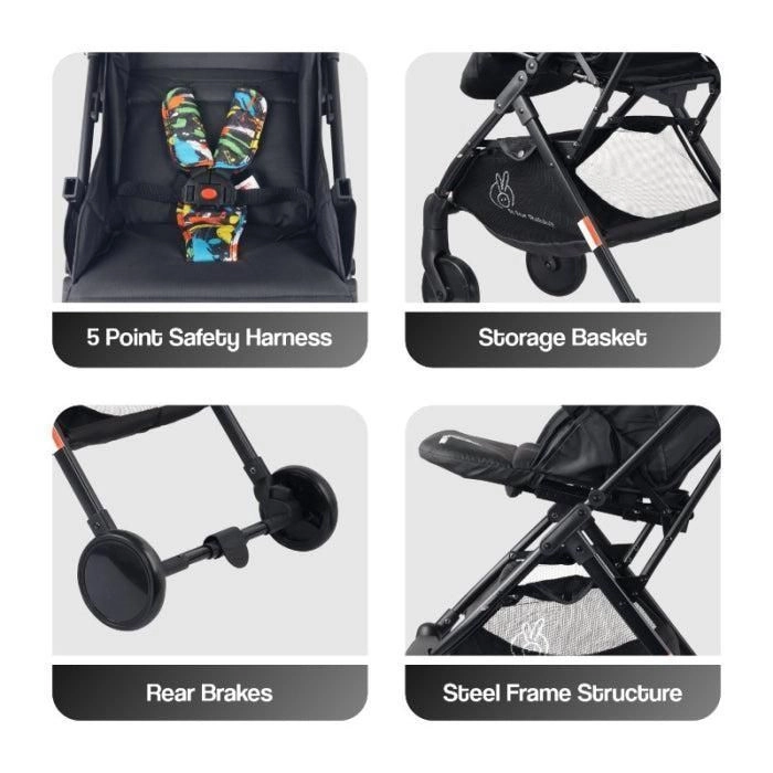 Pocket Stroller Lite (Black Multi ,R for Rabbit) 4