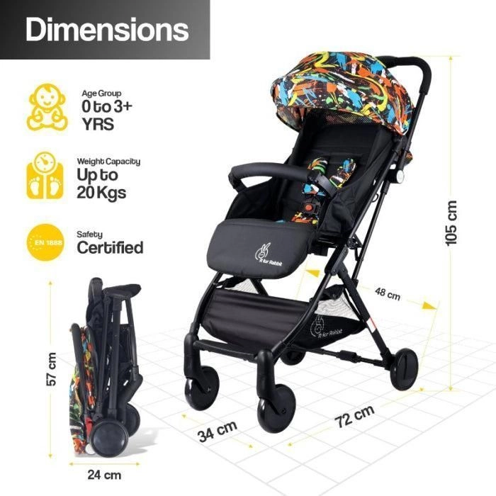 Pocket Stroller Lite (Black Multi ,R for Rabbit) 7