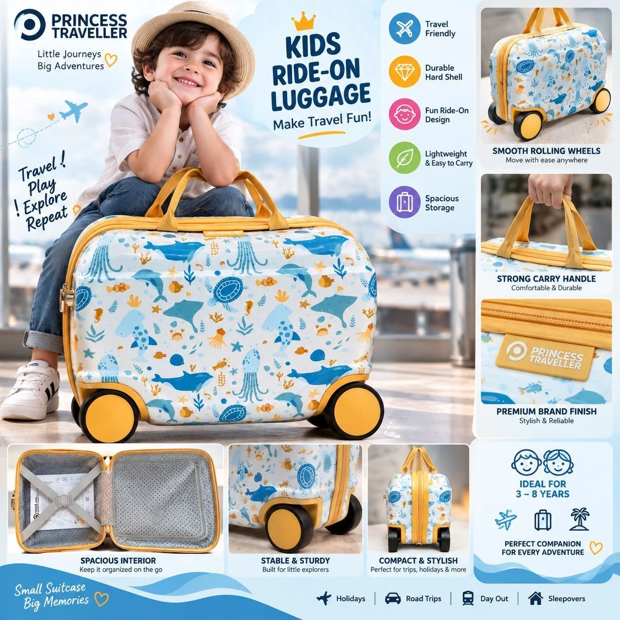New heavy quality ride on trolley bag 9