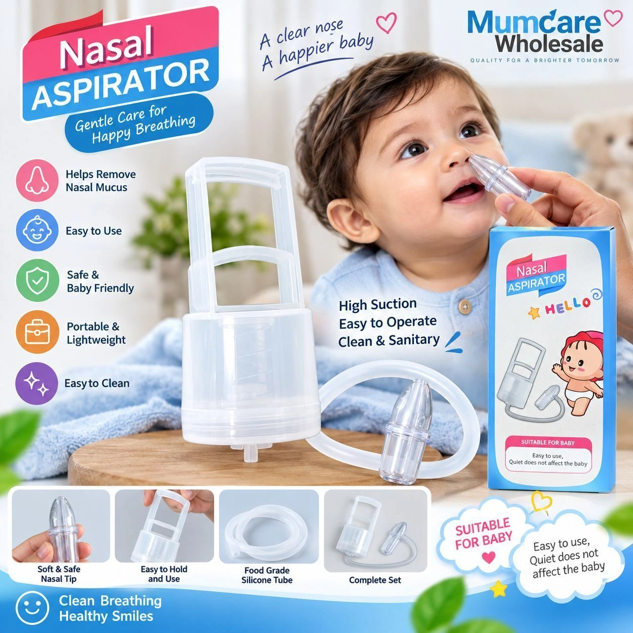 Baby Nasal Aspirator | Manual Nose Suction Cleaner for Babies | Gentle & Easy to Use 3