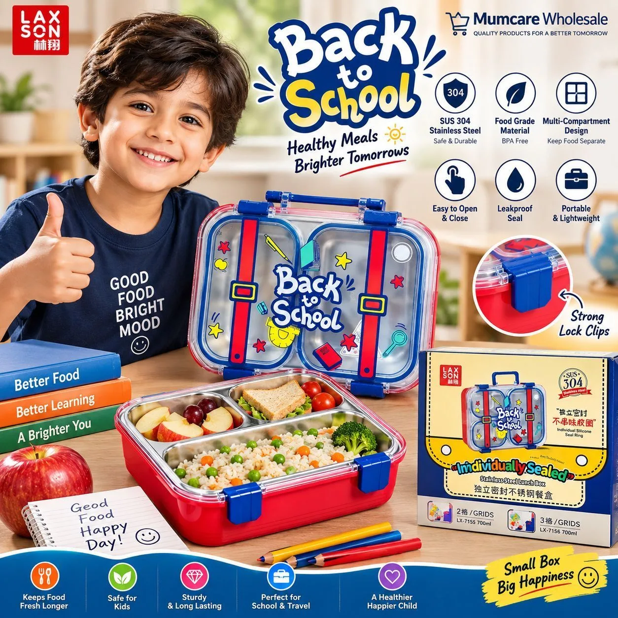 School steel Lunch box 2
