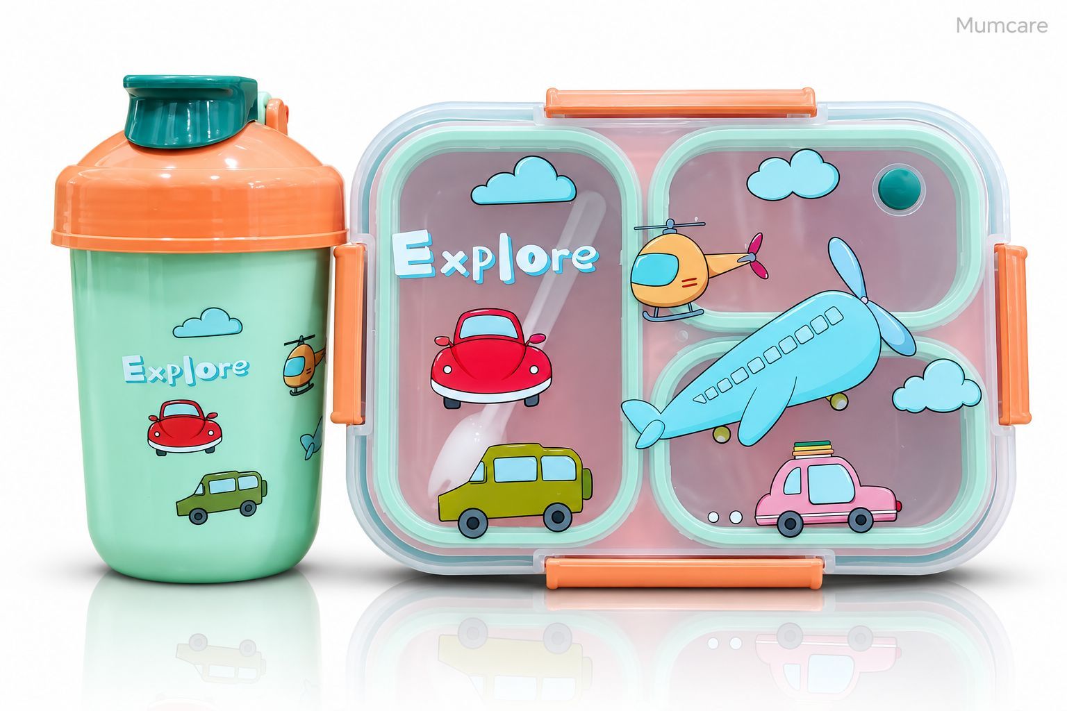 Explorer plastic lunch box water bottle set 1