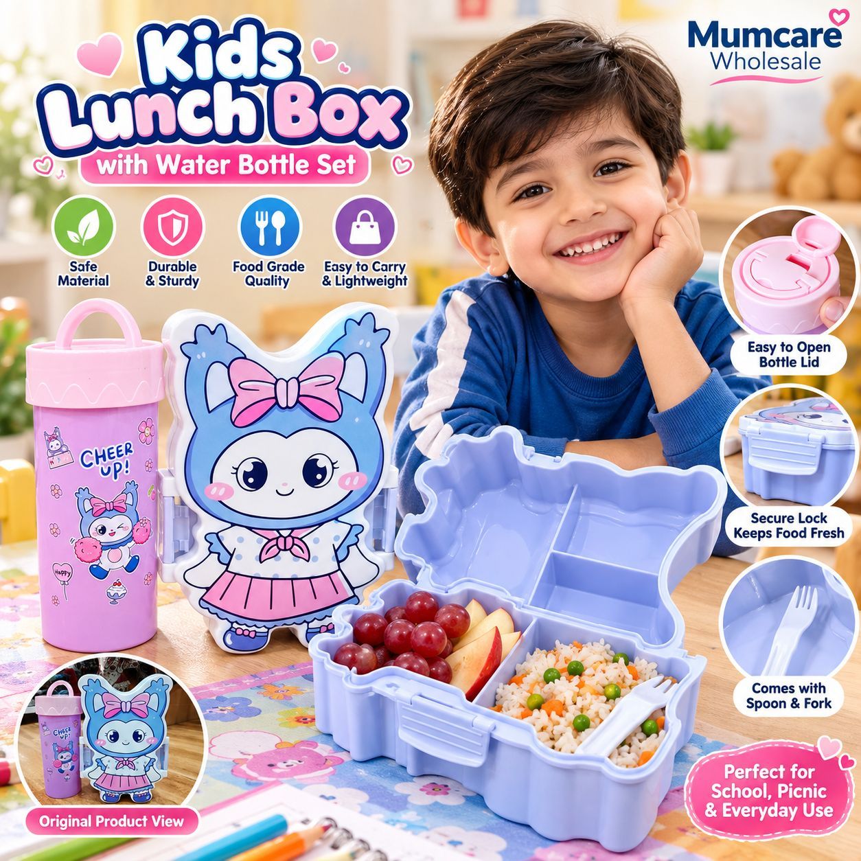 Doll plastic lunch box+ Cup 2
