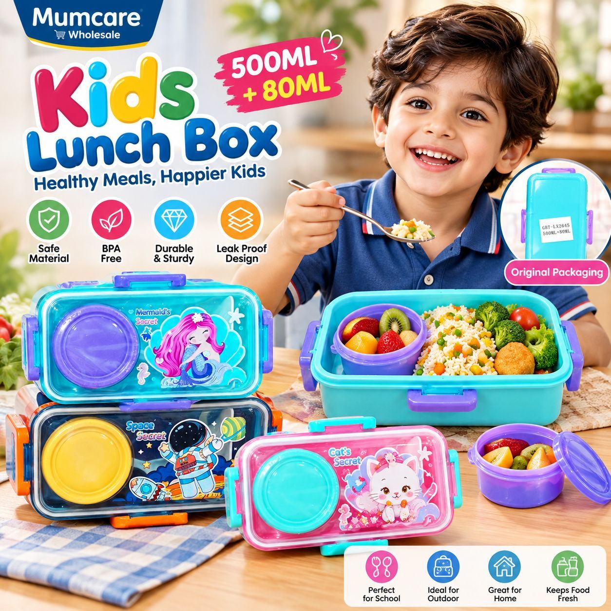 Mermaid mini plastic lunch box 2