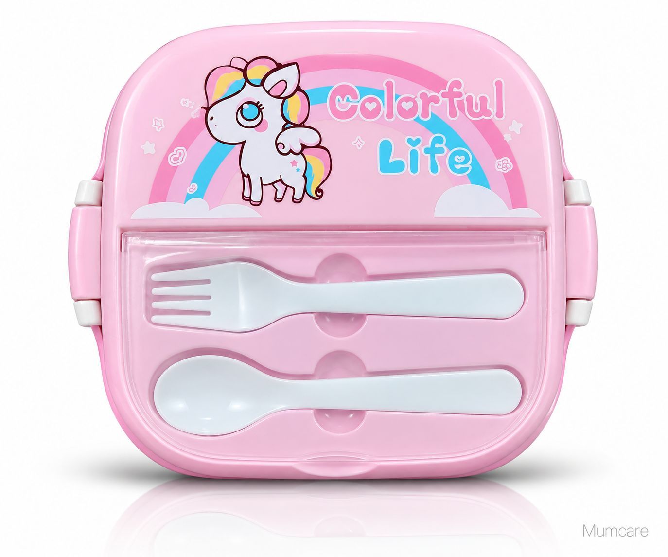 Pink unicorn plastic lunch box 1