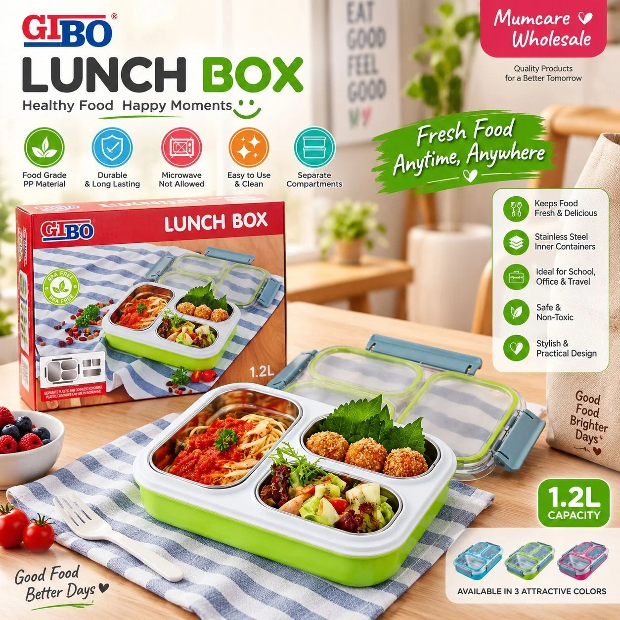 1.2L steel Lunch box 2
