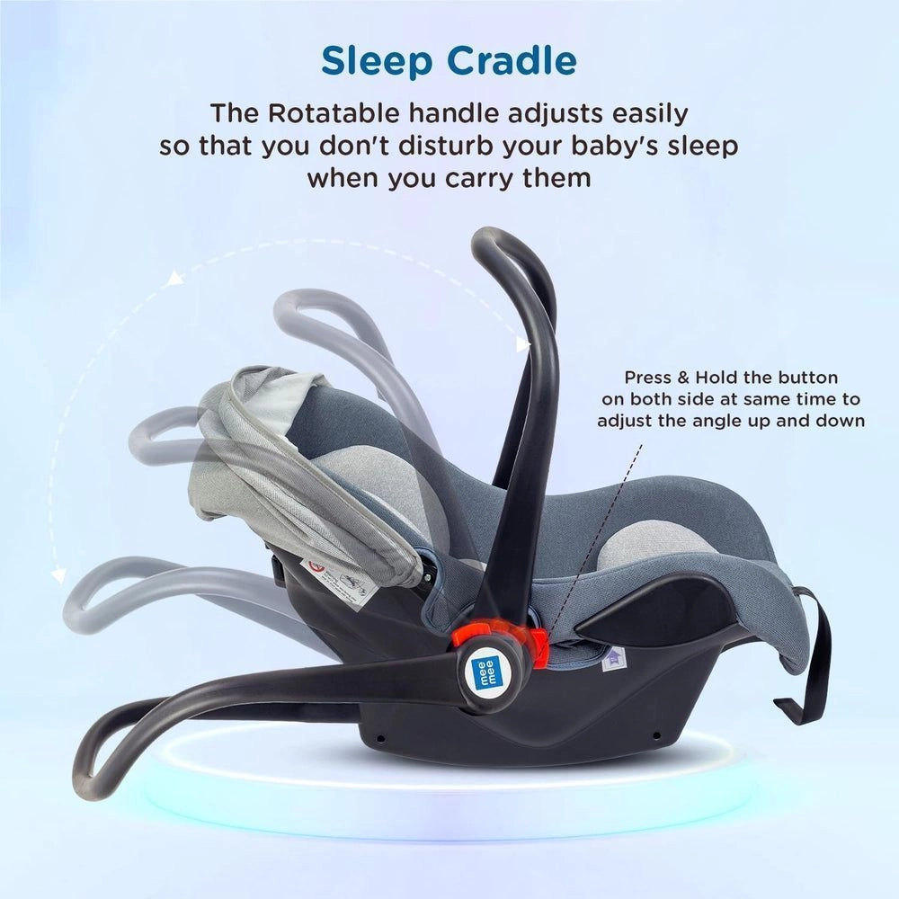 Mee Mee 4-in-1 Baby Carry Car Seat – Grey | Carry Cot, Rocker, Feeding Seat & Car Seat 5