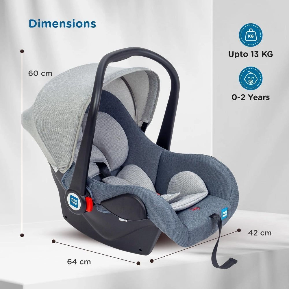 Mee Mee 4-in-1 Baby Carry Car Seat – Grey | Carry Cot, Rocker, Feeding Seat & Car Seat 7