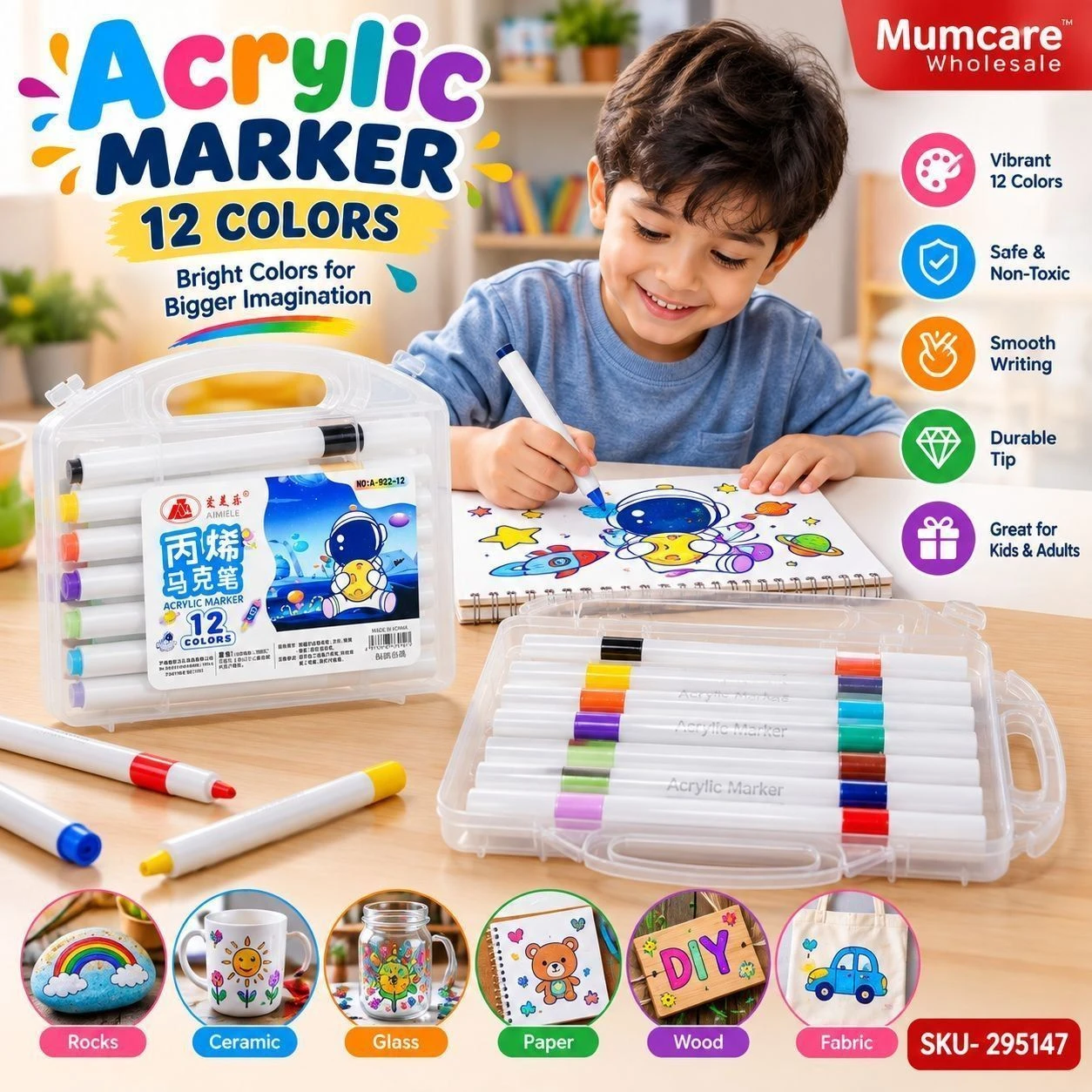 Acrylic Marker colours set of 12