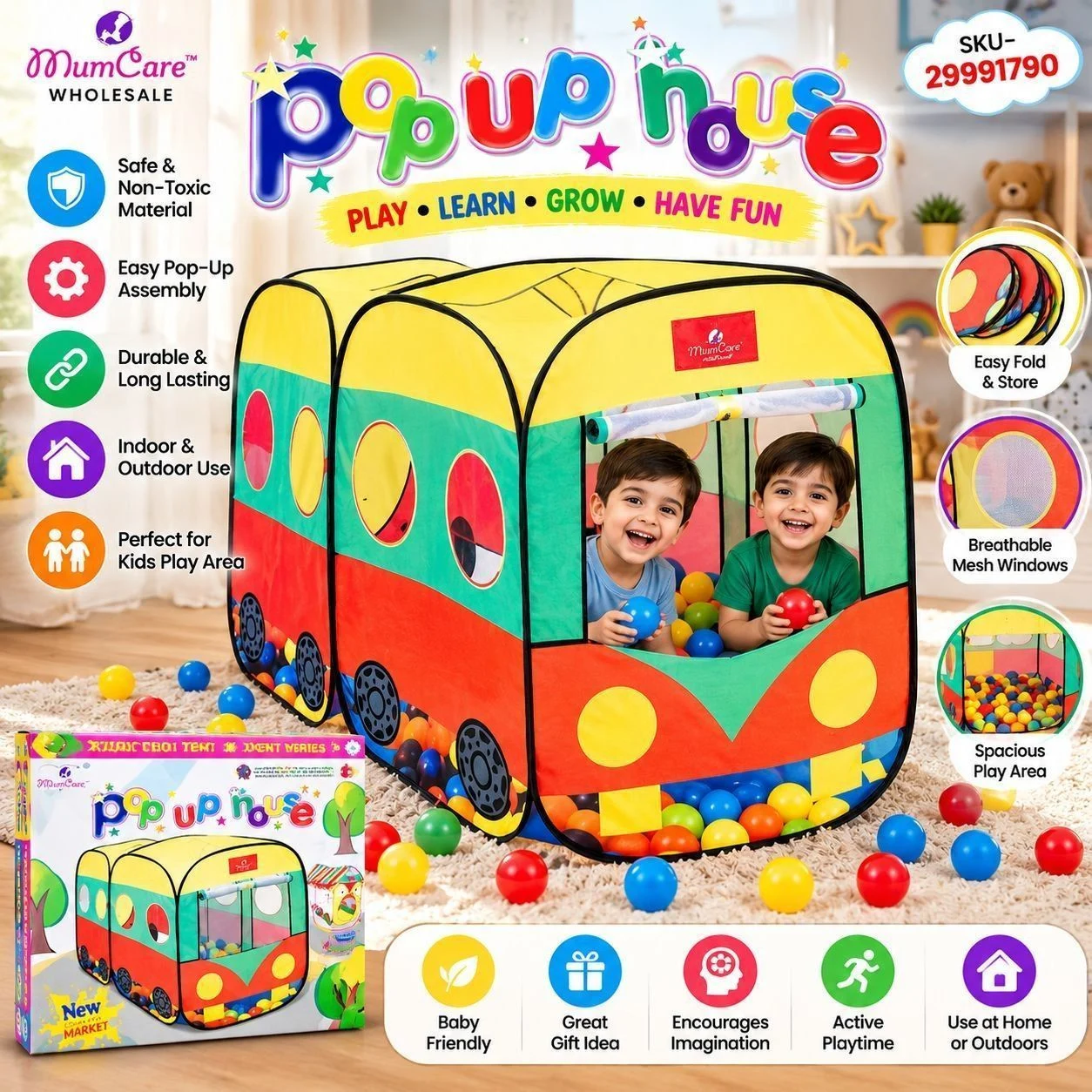Pop up house tent for children