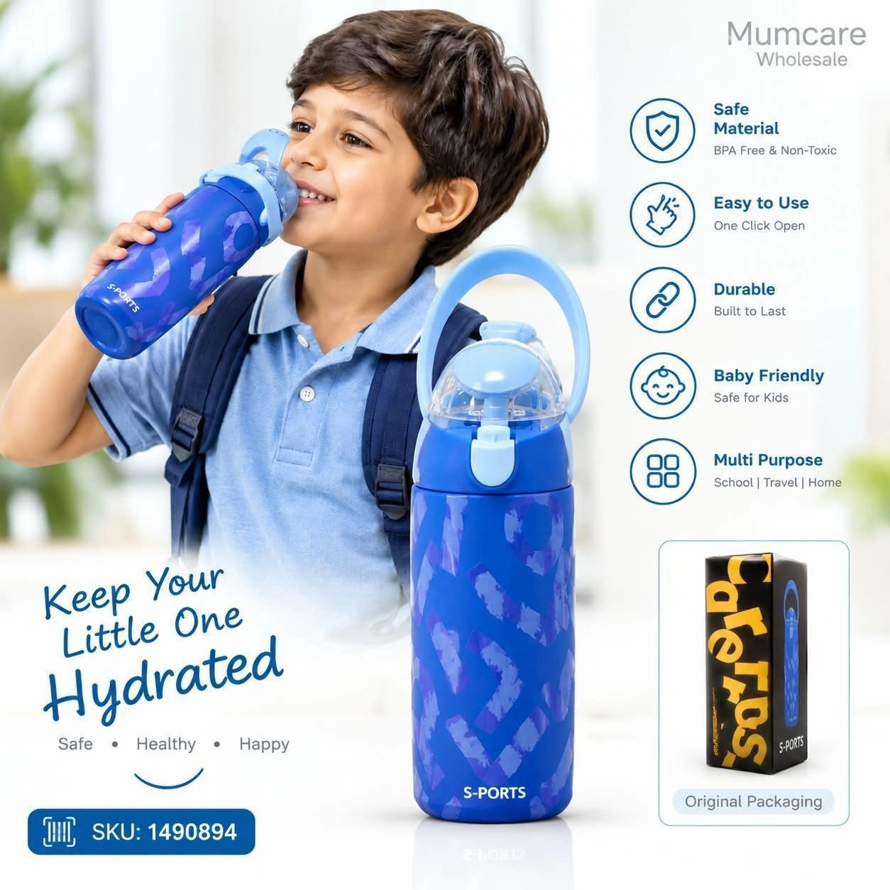 S- sports steel water bottle 2