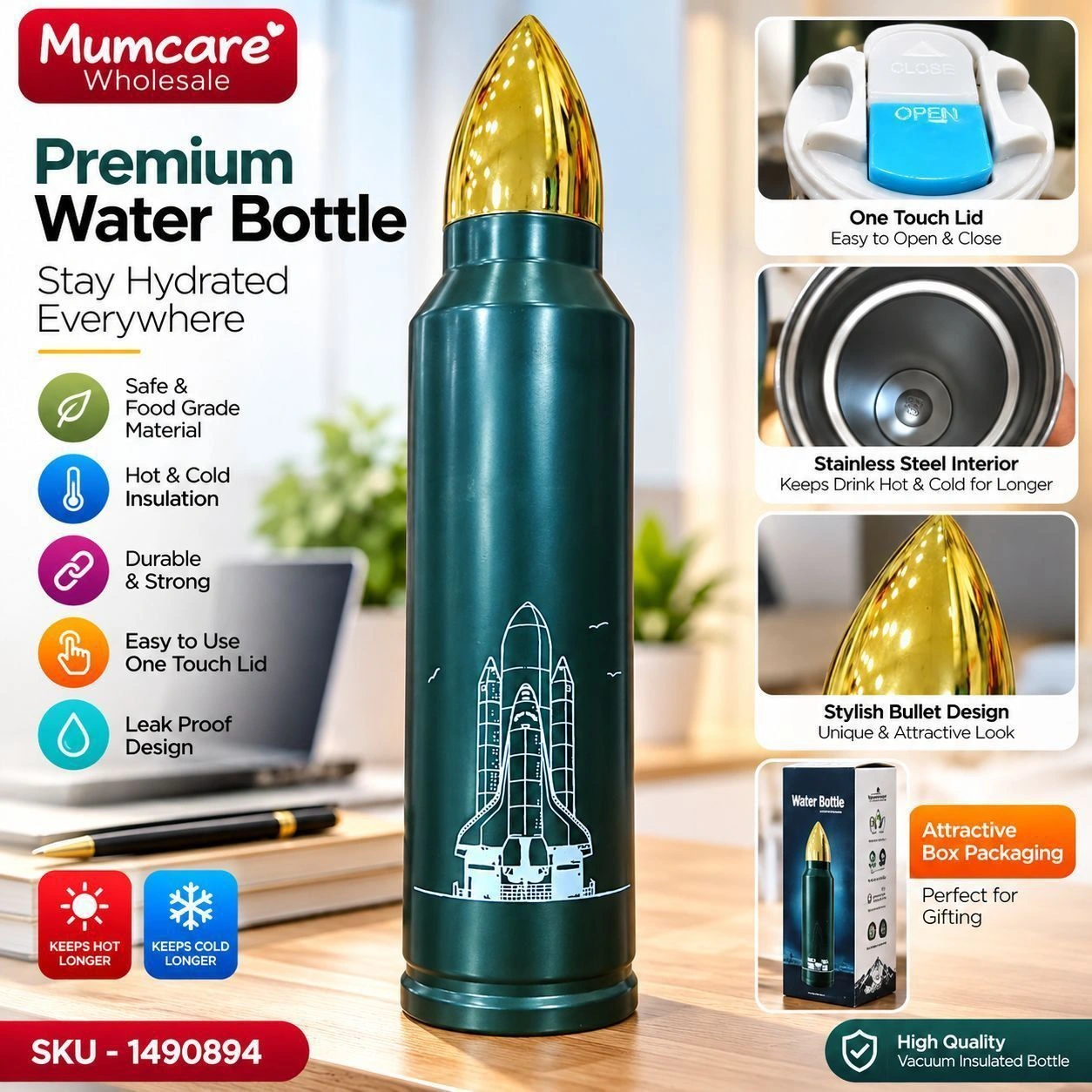 Steel missile waterbottle 2