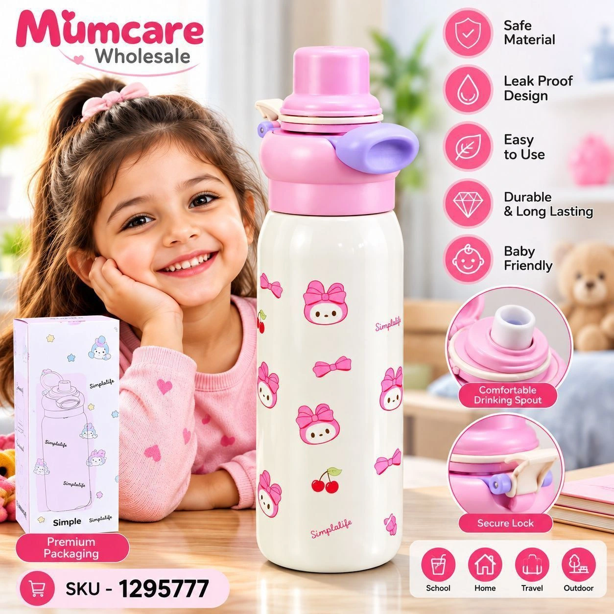 Kids water bottle steel 2