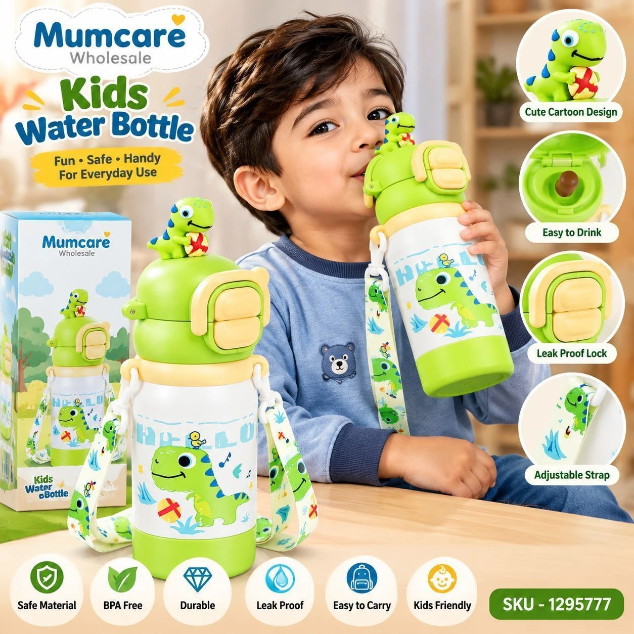 Dinosaur steel waterbottle 2