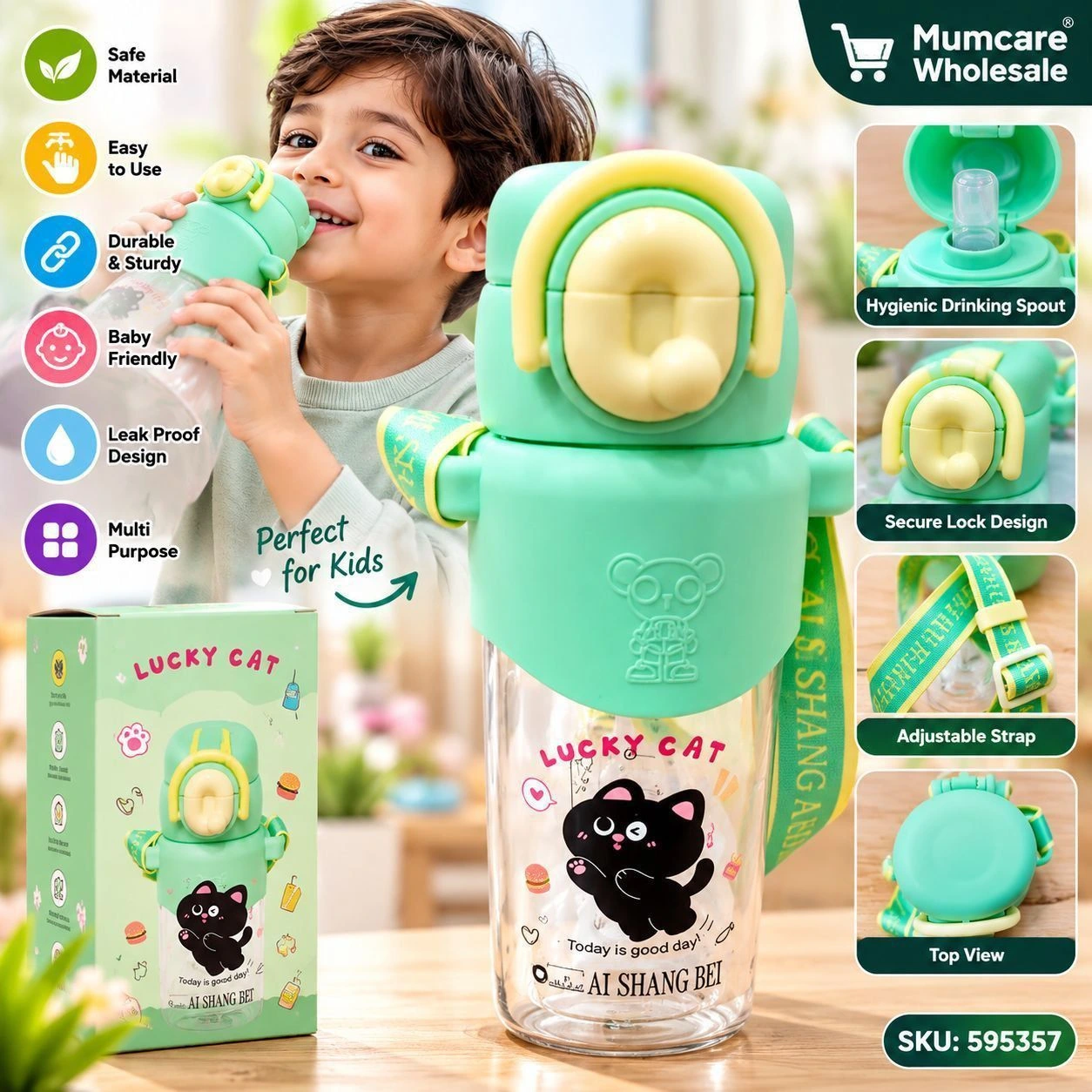 Plastic lucky cat waterbottle 2