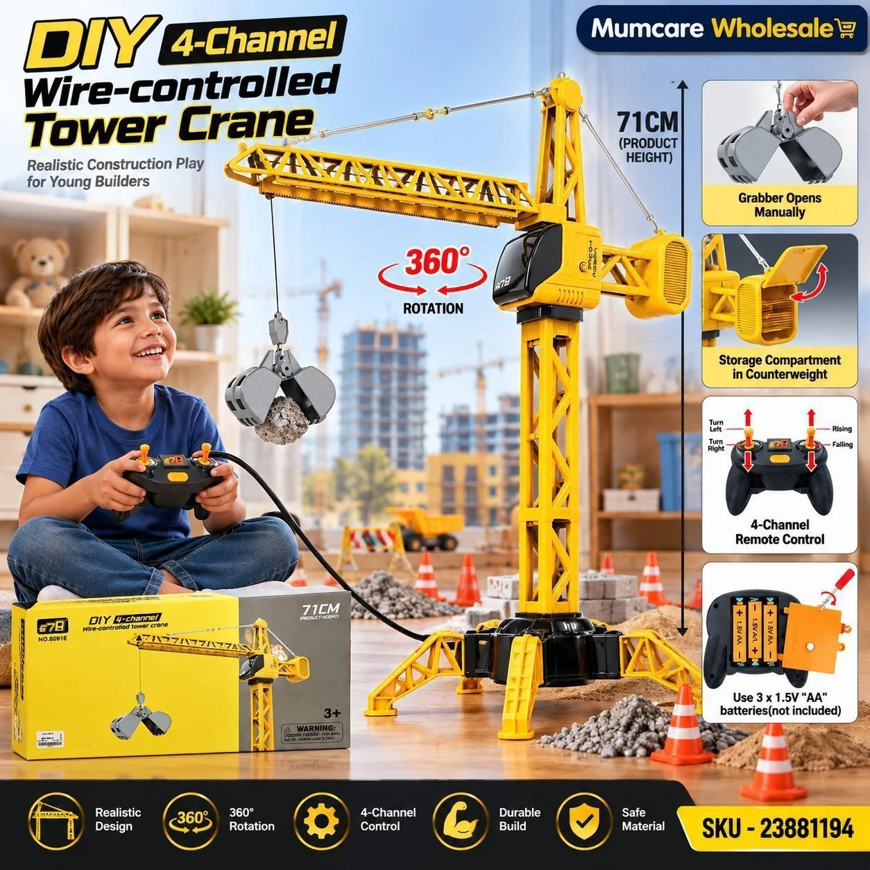 Tower crane toy kids
