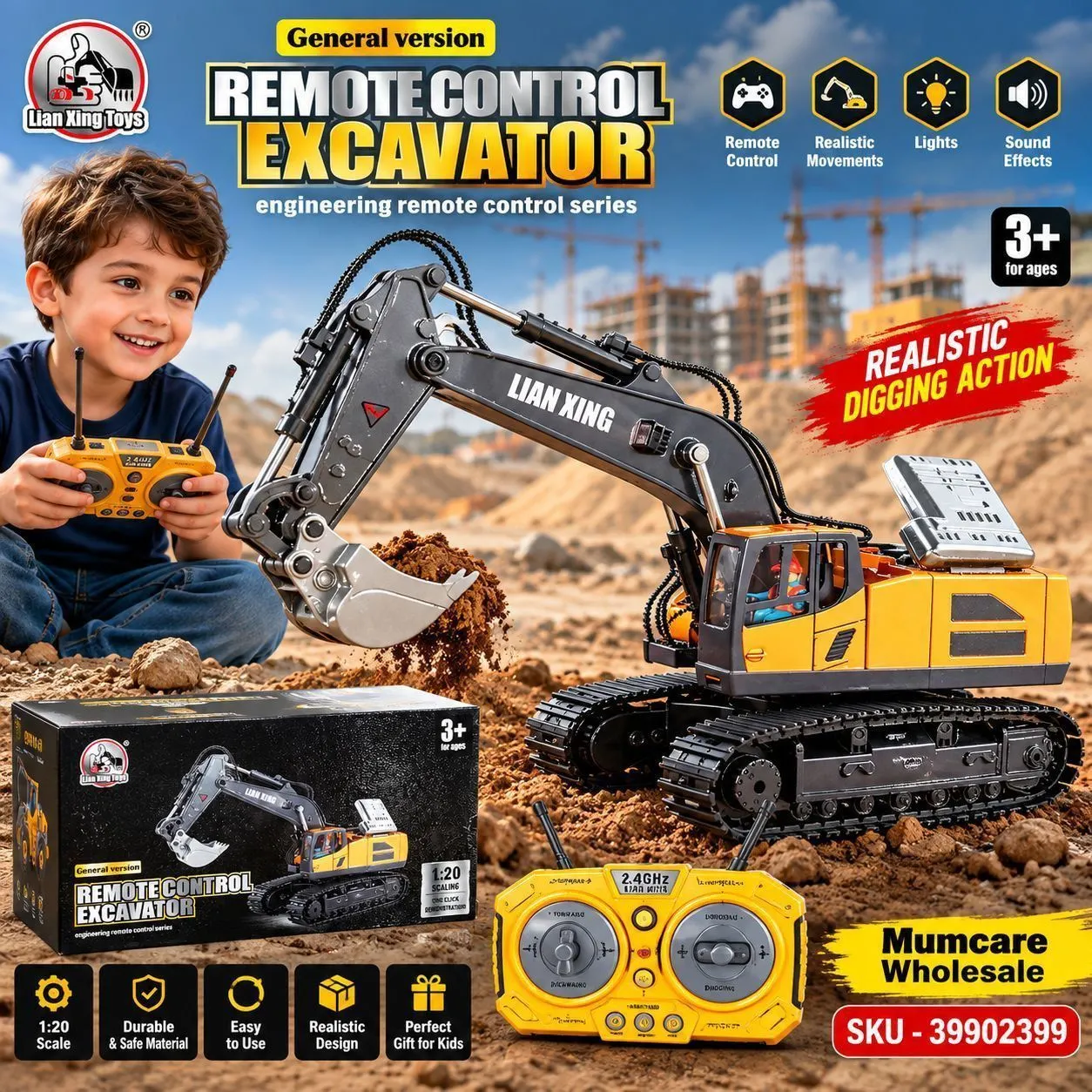 Remote control excavator