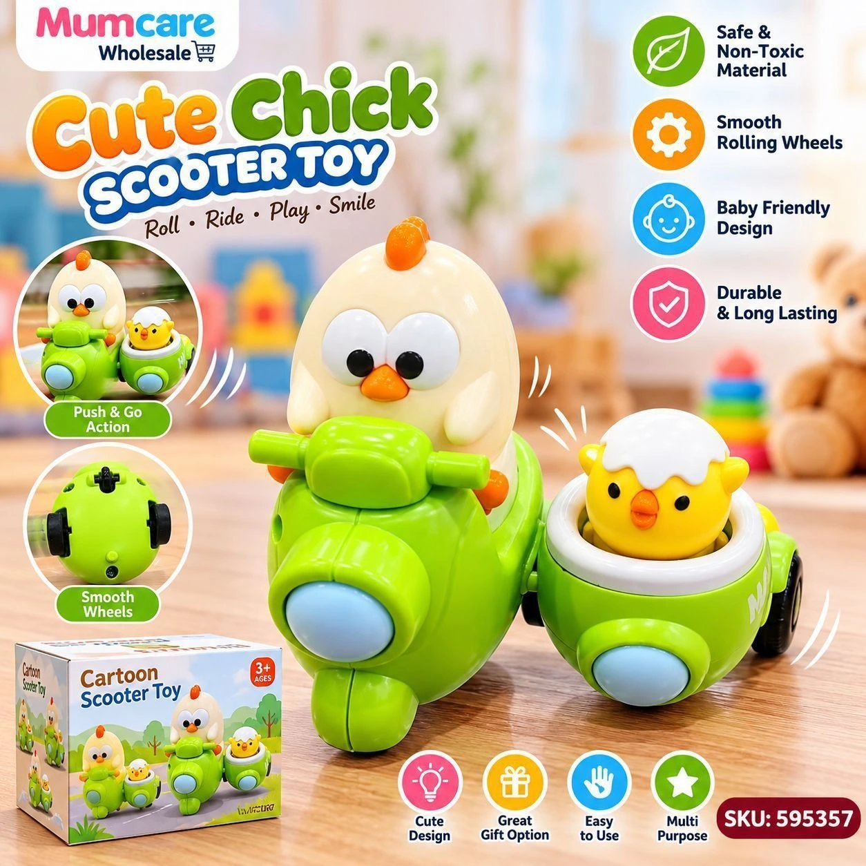 Two wheeler push & play toy 2