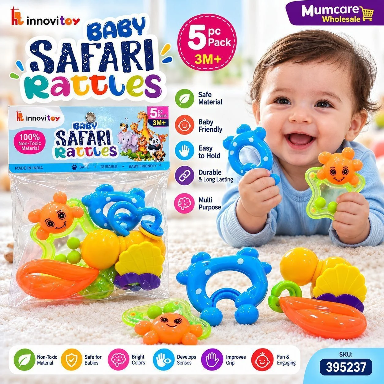 3m+ mini toy rattle toys set 2