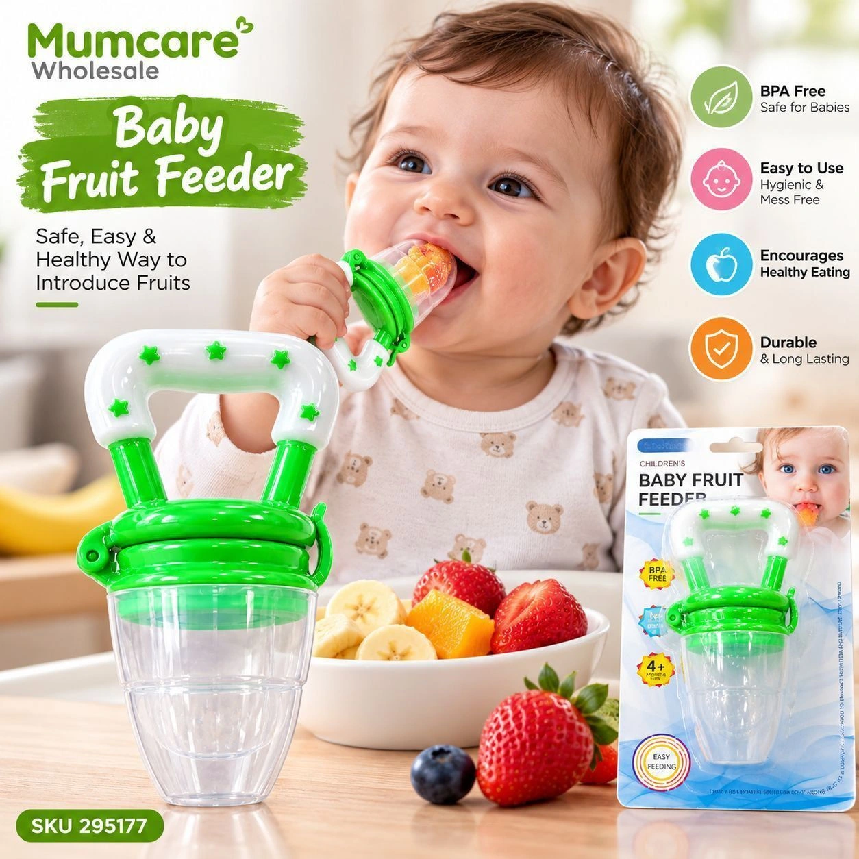 Baby fruit feeder green 2