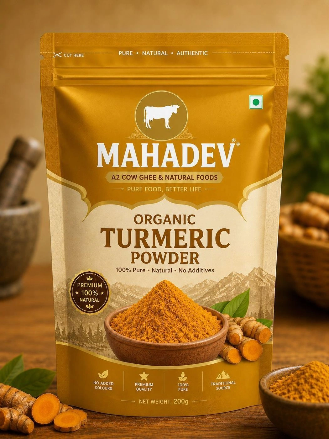 Mahadev Organic Turmeric Powder (200g) 1