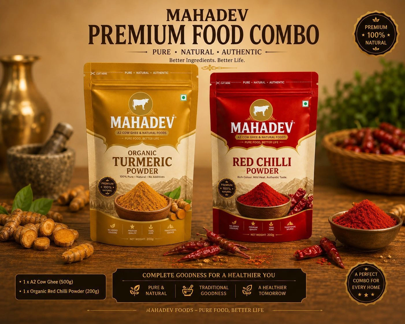 Mahadev Organic Spice Combo (400g)