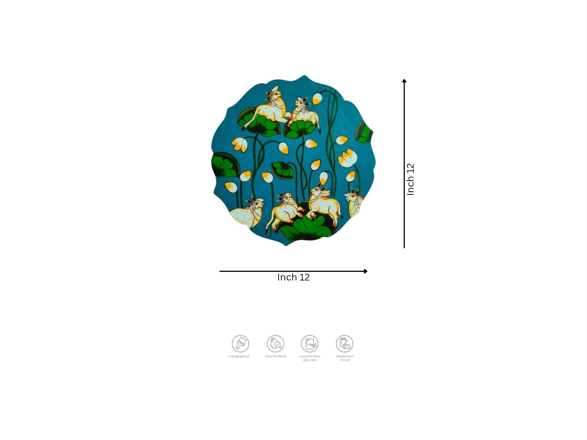Wood wall hand-painted plate 2