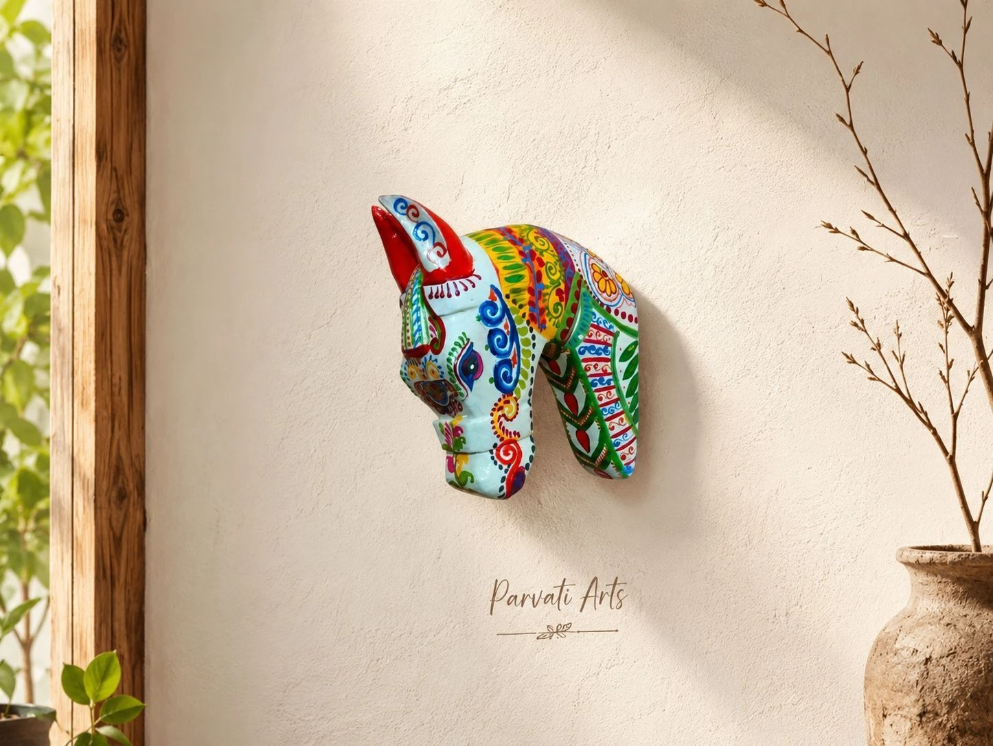 Wood wall hand-painted horse head 1