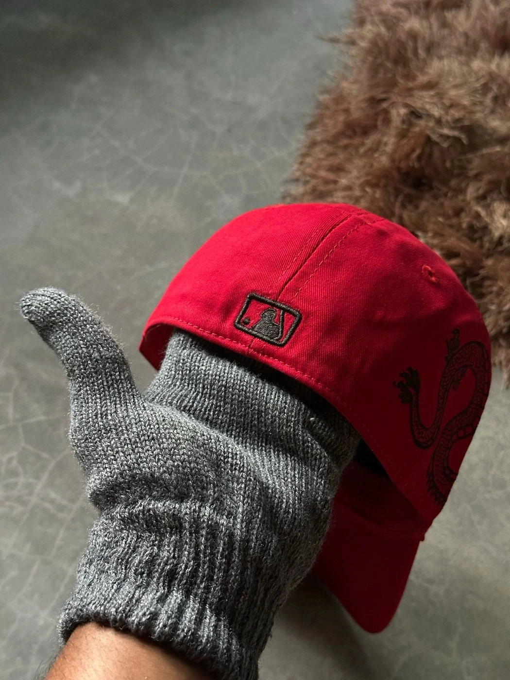 NY Crimson Serpent Red Fitted Cap 4