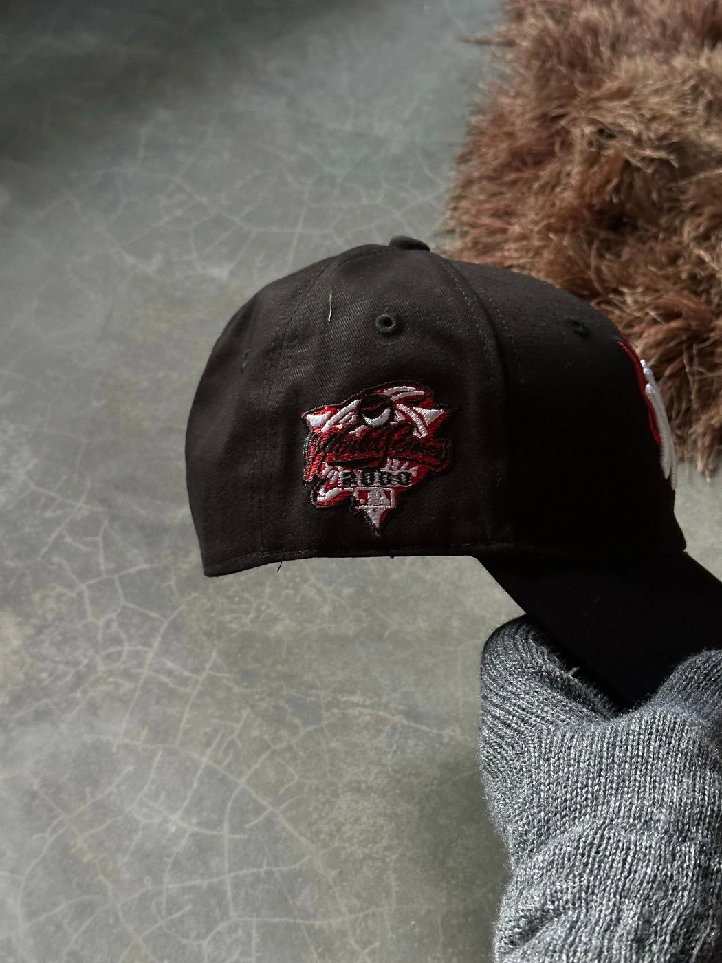 NY Crimson Fire Black Fitted Cap 2