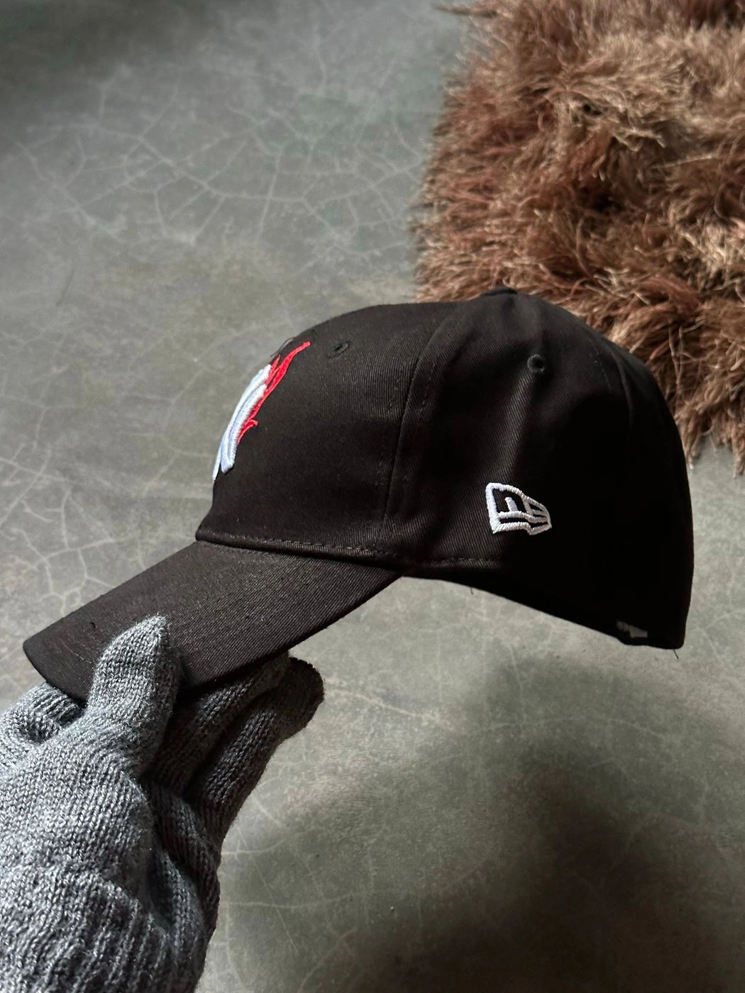 NY Crimson Fire Black Fitted Cap 3
